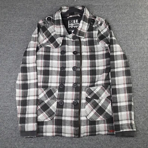 Billabong Womens Coat Large Check Full Zip Cotton Blend Ladies - Good Condition - Picture 1 of 12