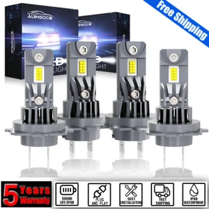 4x H7 H7 LED Headlight Bulbs Kit For Hyundai Santa Fe XL 2019 High Low Beam 60W - Picture 1 of 13