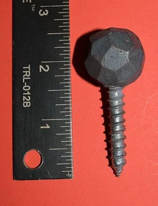  Decorative Wood Screw, Large Ball Head, Hammered Wrought Iron by Blacksmiths  - Picture 1 of 11