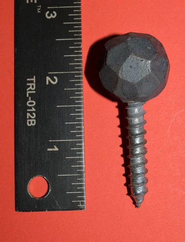 Decorative Wood Screw, Large Ball Head, Hammered Wrought Iron by Blacksmiths Cover