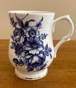 Crown Victorian Staffordshire England Tea Cup Coffee Mug Blue Floral - Picture 1 of 4