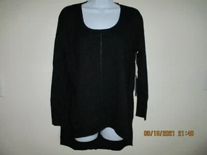 Women Jennifer Lopez 3/4 Sleeve, Black Tunic /Sweater Size M NWT - Picture 1 of 3