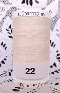 NEW 1 Cream GUTERMANN 100% polyester Sew-All thread 547 yards Spool - Picture 1 of 2