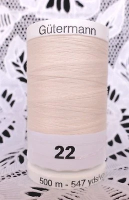 NEW 1 Cream GUTERMANN 100% polyester Sew-All thread 547 yards Spool - Image 1 of 2