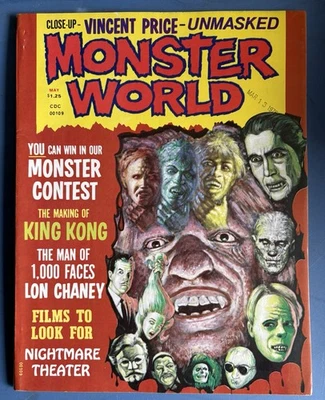 Monster World Magazine #2 May 1975 Vincent Price King Kong Horror Film Fanzine - Image 1 of 2