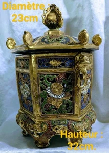 Exceptionnel Brûle Parfum Japon XIXe Porcelaine Satzuma, Émaux Or et Polychrome - Picture 1 of 20