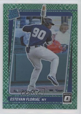 2021 Panini Donruss Optic Rated Green Dragon Prizm /88 Estevan Florial Rookie RC - Image 1 of 2