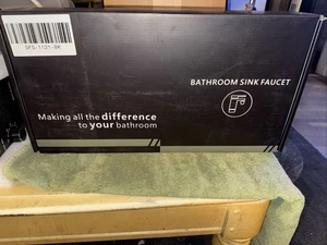 Everstein Waterfall 8in. Widespread Double Handle Faucet In Matte Black - Picture 1 of 6