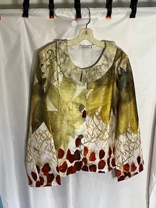 MISSLOOK Übergröße geometrisches Kleid Mantel Jacke Langarm Baumwolle bl bunt 2XL - Bild 1 von 12