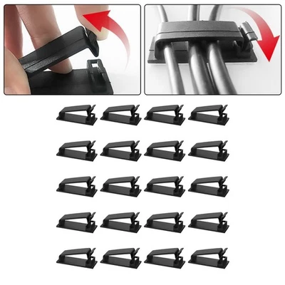 Professional Grade Cable Management Clips 20 Piece Set with Strong Adhesion - Image 1 of 4