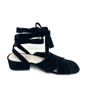 Matisse Damen-Sandalen schwarz Veloursleder Frenzy Schnürung Knöchel Blockabsatz Größe 9 - Bild 1 von 8