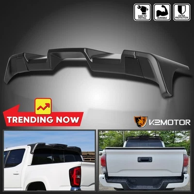 Fits 2016-2022 Toyota Tacoma Matte Black Rear Window Roof Top Spoiler Cab Wing Foto 1 de 4