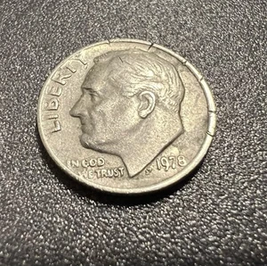 1978 No Mint Mark Dime Defective Planchet Error - Picture 1 of 9