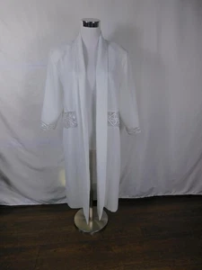 Positive Influence Duster Jacket Womens 10 Sheer Embroidered Open Front Made USA - Picture 1 of 12