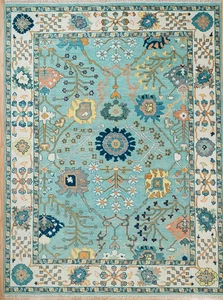 Vintage Turkish Floral Oushak Rug 6x9 7x10 Hand Knotted Area Rug Home Decor Rug - Picture 1 of 9