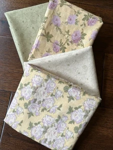 MODA Robyn Pandolph - Purple Roses -Almost 2 Yards Total Cotton Fabric - VTG - Picture 1 of 7