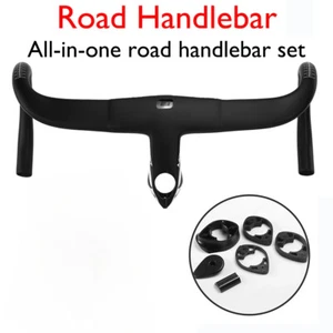 Integrated Road Carbon Handlebar with Free Mount Accessories 380/400/420/440mm - Picture 1 of 19