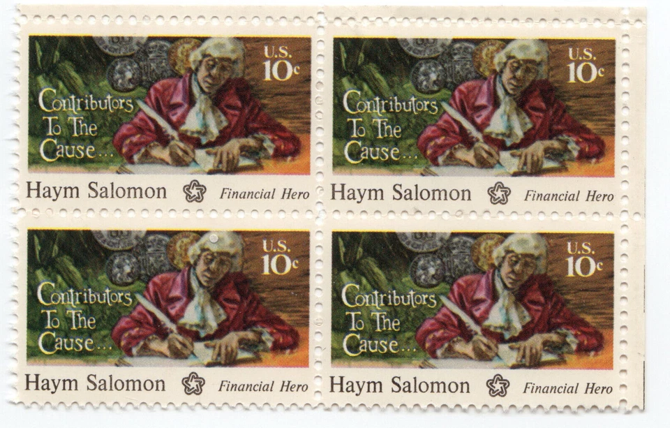 Scott #1561 Haym Salomon Financial Hero 5¢ Block of 4 Stamps - MNH - Image 1 of 1