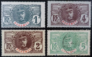 TIMBRES des COLONIES FRANÇAISES - DAHOMEY N°18/21 NEUF * et OBLITÉRÉ - Imagen 1 de 2