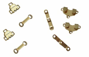 2 Sets of sew on trousers skirts hooks and bars eyes fasteners in gold colour  - Picture 1 of 3