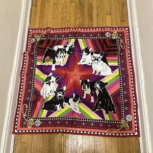 SHANGHAI TANG Frenchie Silk Scarf Orig. $450 NWT - Picture 1 of 5