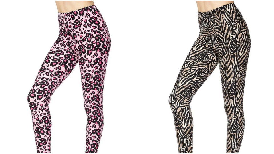 Leggings estampados de piel de melocotón talla grande con estampado animal para mujer O/S elásticos cebra L06 Foto 1 de 1