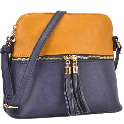 Womens Classic Faux Leather Lightweight Travel Crossbody Bags Shoulder Purse  - Image 1 of 4