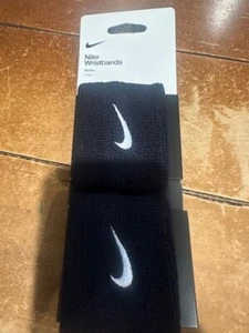 Nike Unisex Swoosh Wristbands Black 2-pack NEW - Retail $12 - Picture 1 of 3