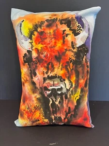 "Almohada decorativa de lanzamiento occidental bisonte búfalo estampado de Pat Wiles12 x 16""" - Imagen 1 de 1