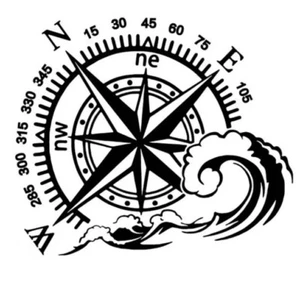 1 xMOTORHOME CAMPER VAN CARAVAN / STICKERS / DECAL / GRAPHIC / COMPASS MOUNTAINS - Picture 1 of 2