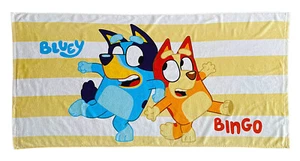 Bluey Bingo Stripe Beach Towel Kids Swim Bath Holiday Children Towels TV Show - Picture 1 of 6