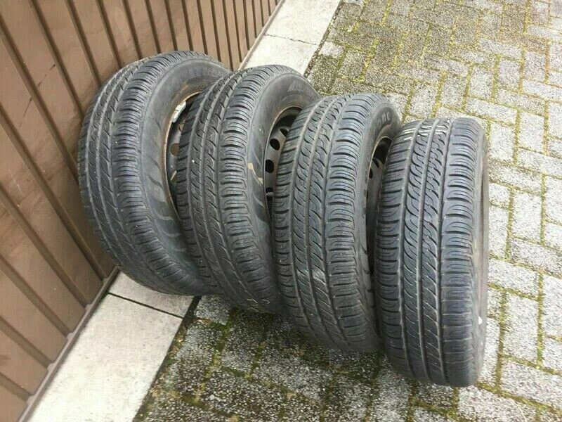 4xkomplette Sommerreifen+Felgen 185/65R14 86T für Toyota Avensis,Corolla Mazda - Bild 1 von 4