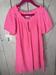 Vineyard Vines Girls Sz S Fluorescent Pink Linen Dress - Picture 1 of 7