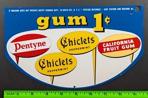 Letrero vintage de chiclets Dentyne California fruta metal goma - Imagen 1 de 2