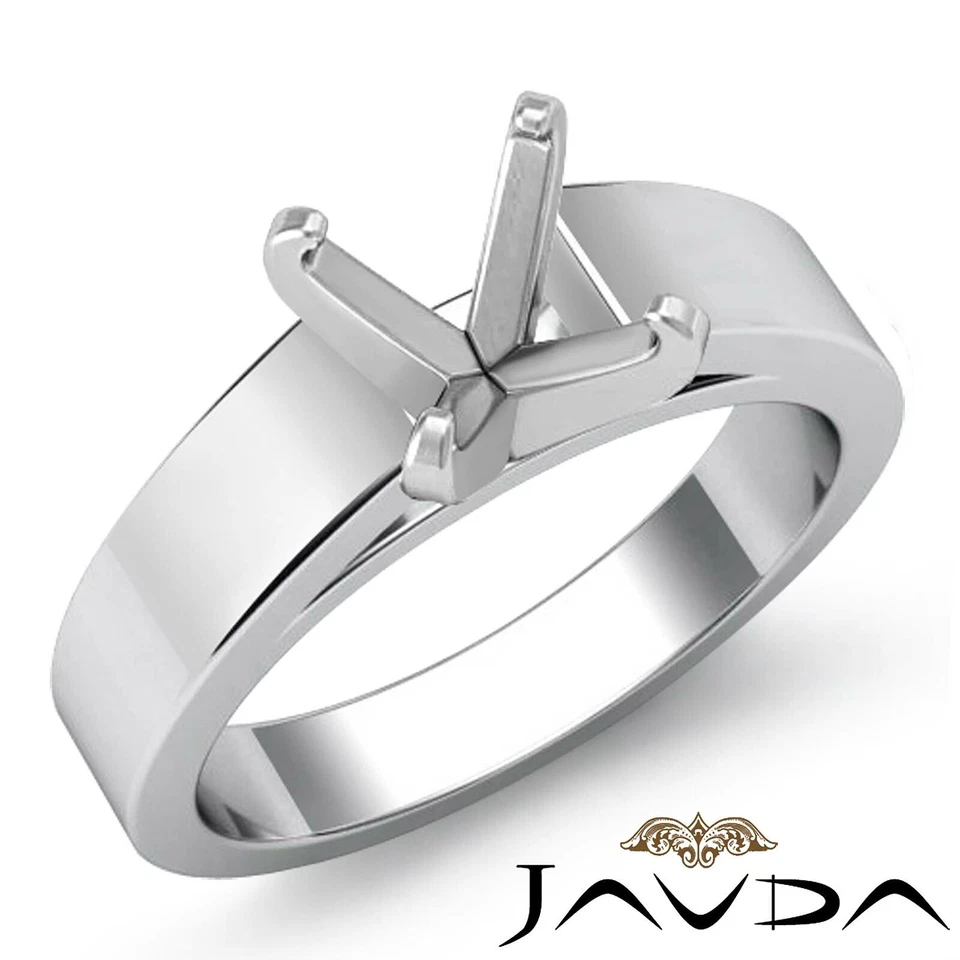 7gm Cathedral Engagement Simple Solitaire Semi Mount Set Wide Shank Ring 5.5m - Image 1 of 4