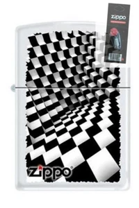 Zippo 6316 dimension black and white box RARE DISCONTINUED Lighter + FLINT PACK - Picture 1 of 1