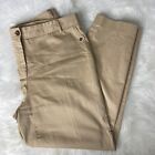 Gerard Darel Straight Leg Khaki Ankle Pants Cotton Silk Size 42 US Size 10