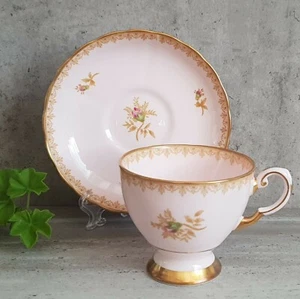 Taza de té y platillo hueso rosa pálido real toscana vintage China Inglaterra - Imagen 1 de 12