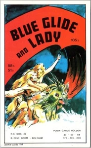 Tarjeta/postal vintage de radioaficionado QSL de los años 70 "BLUE GLIDE AND LADY" tarjetas Poma - Imagen 1 de 2