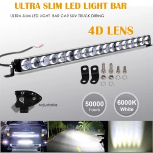 19" inch 4D Single Row Slim LED Work Light Bar Spot Beam Offroad Car Truck 20" - Picture 1 of 12