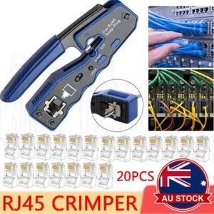 For CAT6/5 Network Cable Tool Tester RJ45 Crimper Ethernet LAN Kit Crimping Set - Picture 1 of 12