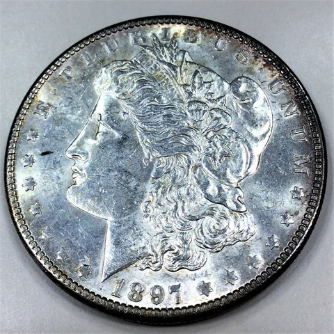 1897 Morgan Silver Dollar Beautiful Uncirculated Coin Cover