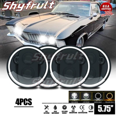 5 3/4" 5,75 pulgadas redondos LED anillo halo apto para Buick Riviera 1963-1974 4 piezas Foto 1 de 4