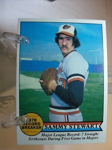 1979 Topps Baseball Card     #206 Sammy Stewart RB    (89830)