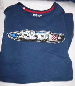 TRIUMPH SPEED RECORD TEE NAVY BLAU T-SHIRT HERREN GR. M MED MTSA14425-M H85-8G - Bild 1 von 8