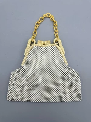 Винтажный Whiting Davis алюминия сумочка сумка кремовый цвет очень хорошее состояние товара - Изображение 1 из 4