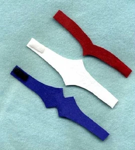 DREI WILDLEDERGÜRTEL - ROT, WEISS & DUNKELBLAU, WILDLEDER FÜR 11 1/2" PUPPEN - Bild 1 von 1