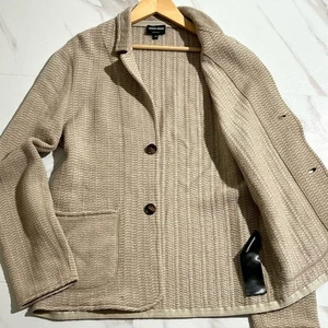 Giorgio Armani tailored jacket knit sweater cardigan Size 46 From Japan - Picture 1 of 10