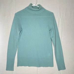 Victor Alfaro 100% Cashmere Turtleneck Sweater Womens Medium Blue - Picture 1 of 11