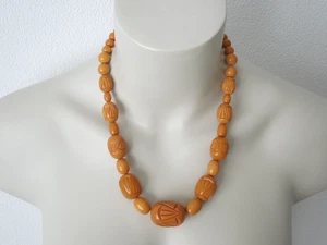 Vintage Bakelit Kette Collier Oliven Kugeln Art Deco 71,9 g/55,5 cm  - Bild 1 von 7